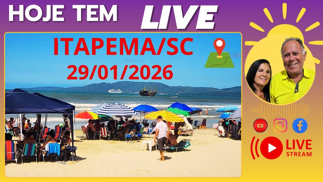 ITAPEMA /SC QUINTA FEIRA COMEÇA AQUI: PRAIA AO VIVO = 8:30HR
