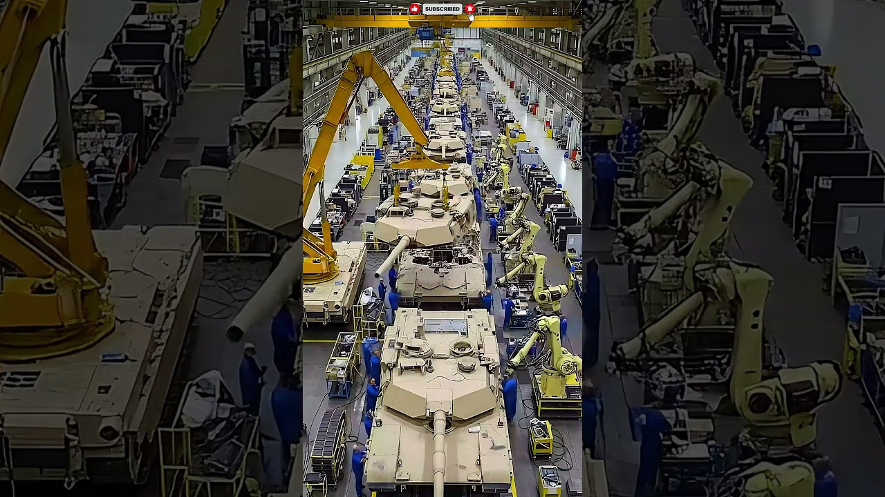 Massive M1 Abrams tank assembly line in full swing! 