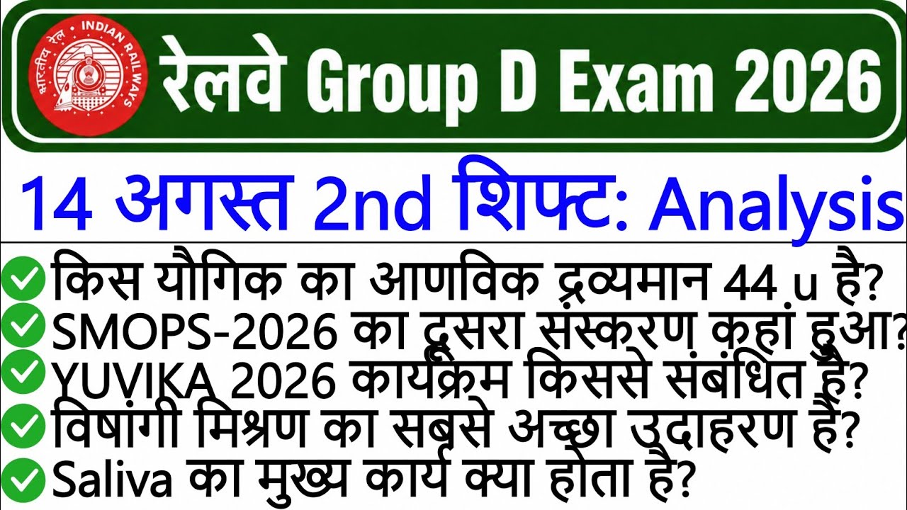 RRB Group D Analysis 2026 | RRB Group D 14 August 2nd Shift Analysis | Group D Analysis Today