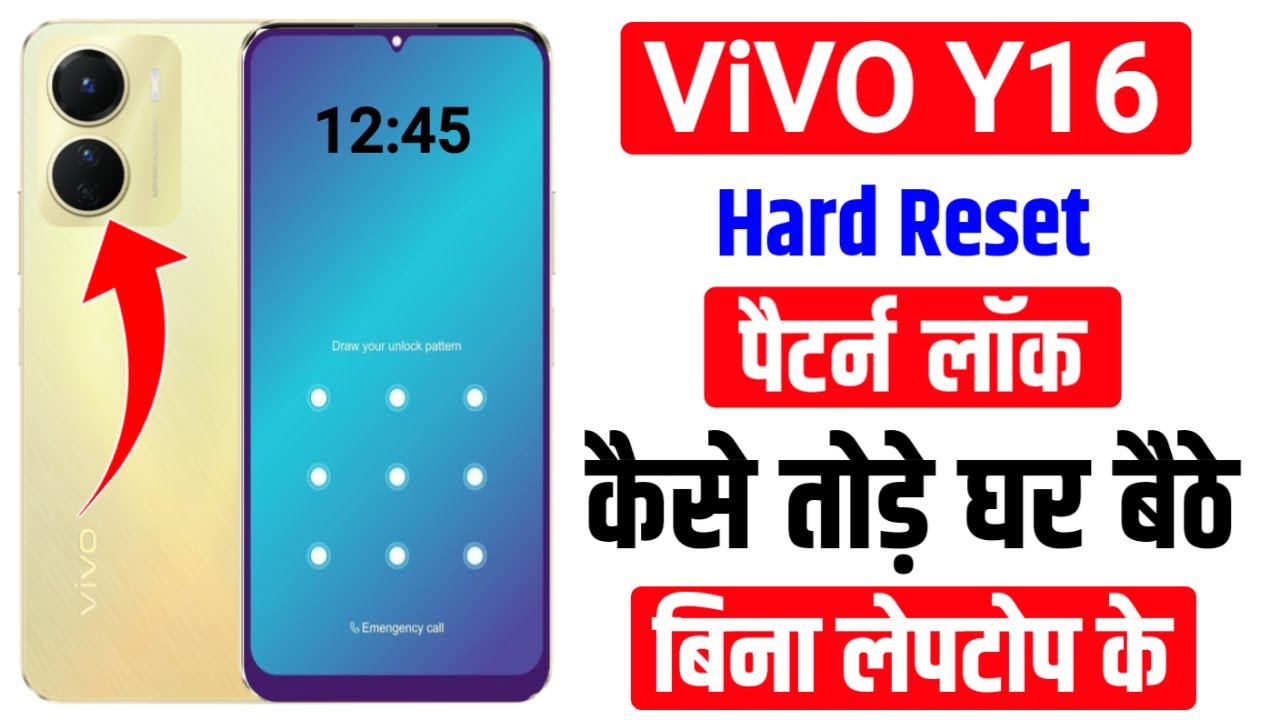 Vivo Y16 Hard Reset Solution | How to Unlock Pin, Pattern Lock Y16 | Y16 Pin lock kaise remove kare