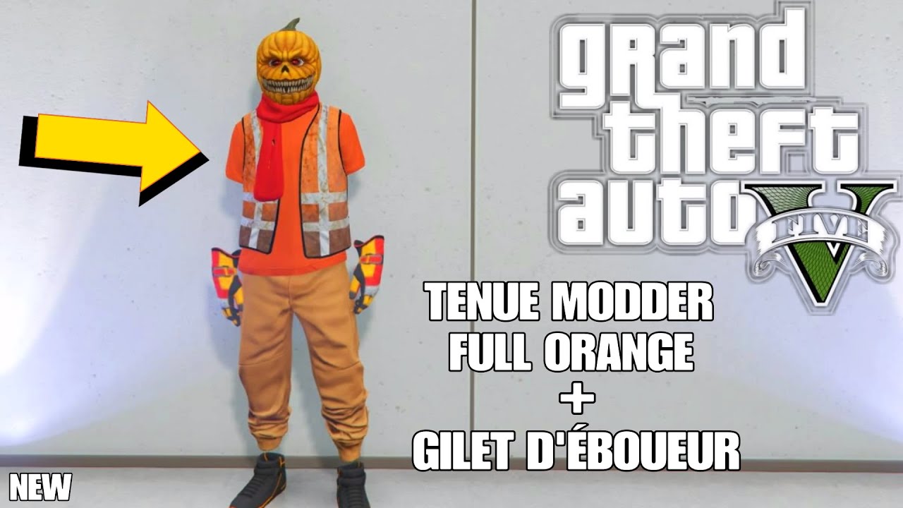 AVOIR UNE TENUE MODDER FULL ORANGE + GILET D'ÉBOUEUR SUR GTA 5 ONLINE | 1.48 | PS4/XBOX/PC |