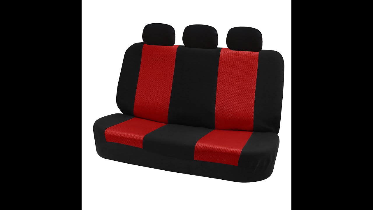 Solid Rear Bench Car Seat Cover Installation for Sedan Truck SUV-FH Group®
