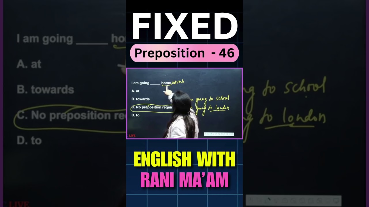 Fixed Preposition - 46 | English With Rani Ma'am