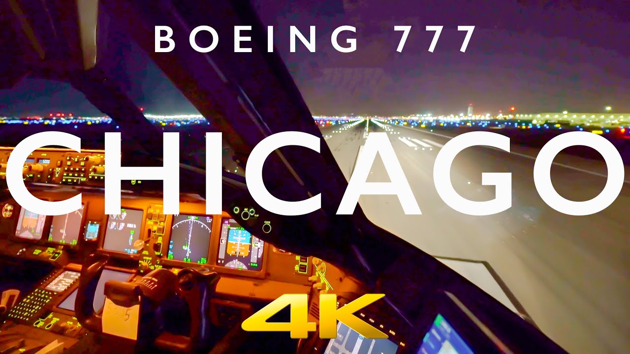 BOEING 777 CHICAGO TAKE OFF IN 4K
