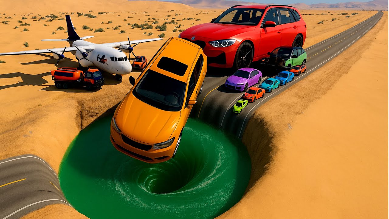 🔥 БОЛЬШИЕ И МАЛЕНЬКИЕ МАШИНКИ против ГИГАНТСКОЙ ЯМЫ #94 💥 &ndash; BeamNG.drive Extreme Destruction Chal...