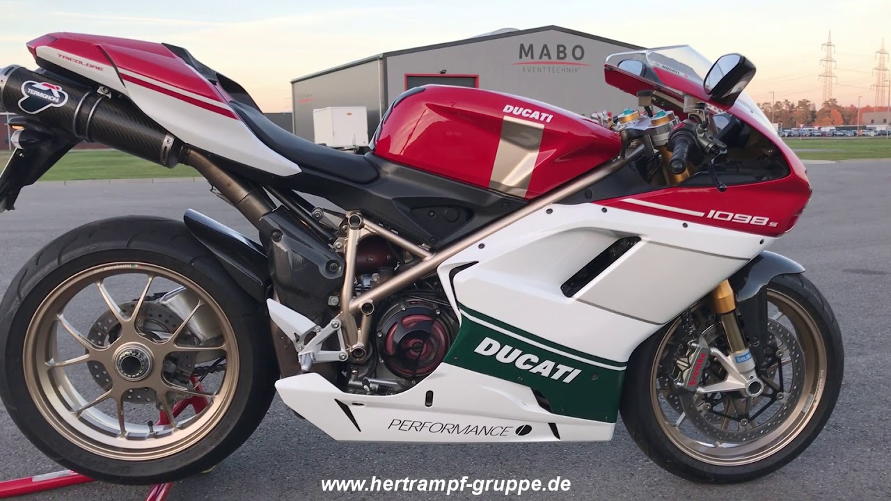 Ducati 1098s Tricolore Exhaust Sound and Walkaround