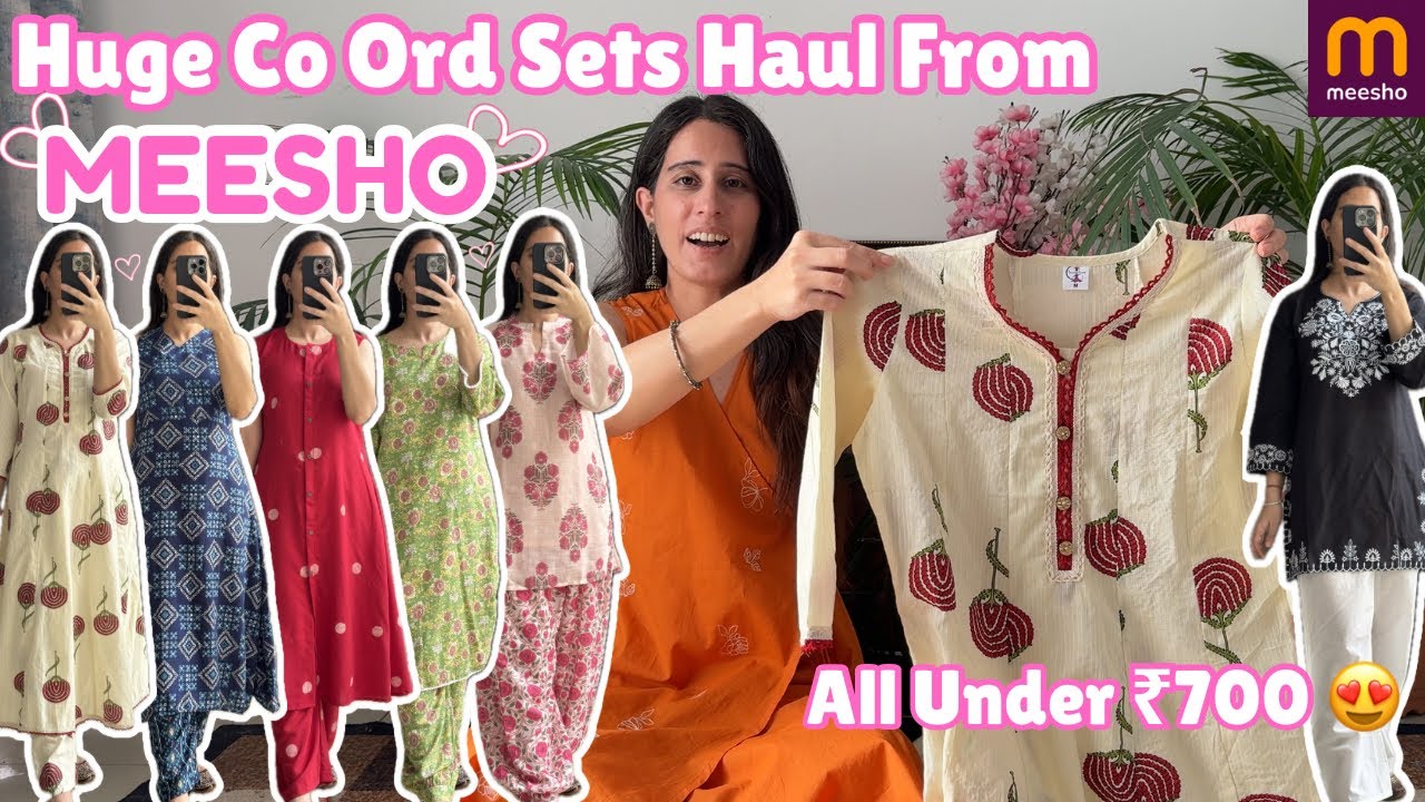 Meesho Haul | *HUGE* Meesho Co-ord Sets / Kurta Sets Haul 😍 | Under ₹700 Only | #meesho #meeshohaul