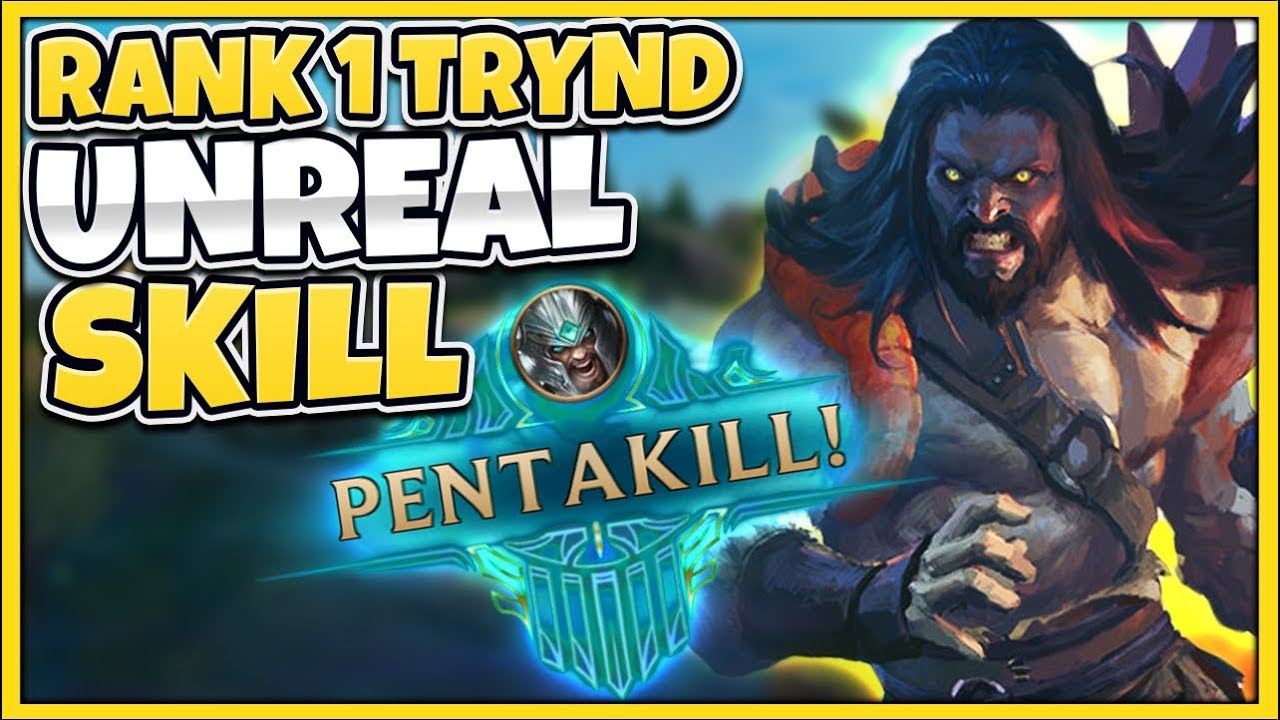 #1 TRYNDAMERE WORLD ULTIMATE 1V9 CARRY (PENTA) UNREAL SKILL! - League of Legends