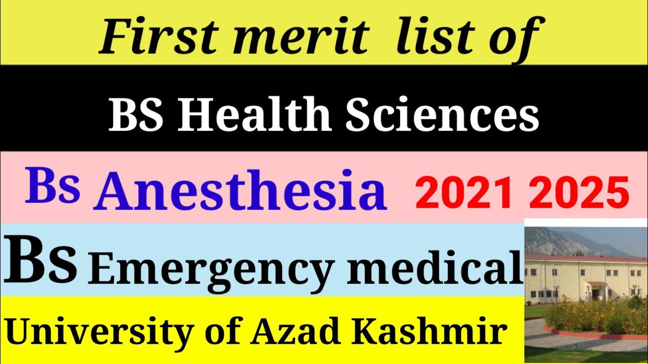 Merit list of BS Health Sciences university of AJK | BS health Sciences merit list