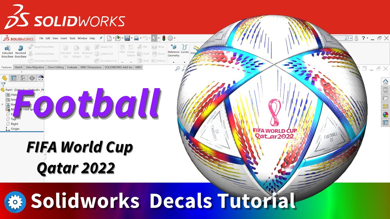 Create the Football Decals for FIFA World Cup Qatar 2022 in Solidworks | Solidworks Tutorial