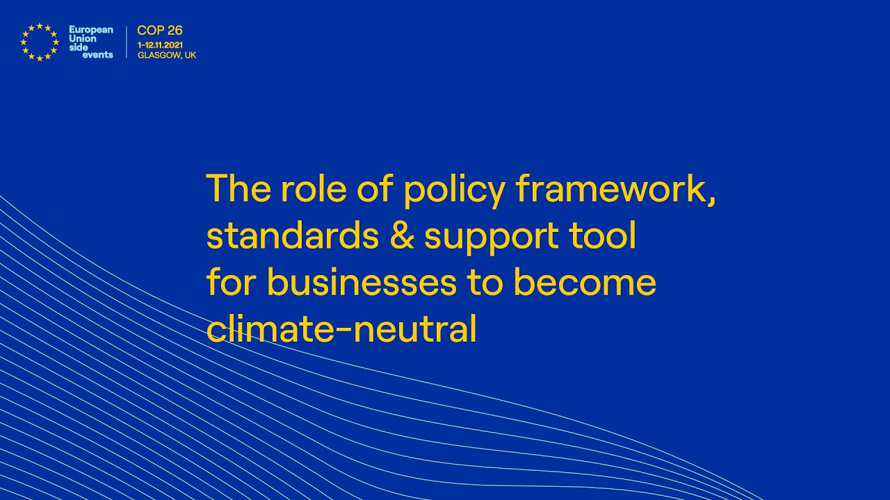 The role of policy framework, standards & support tool for businesses to become climate-neutral