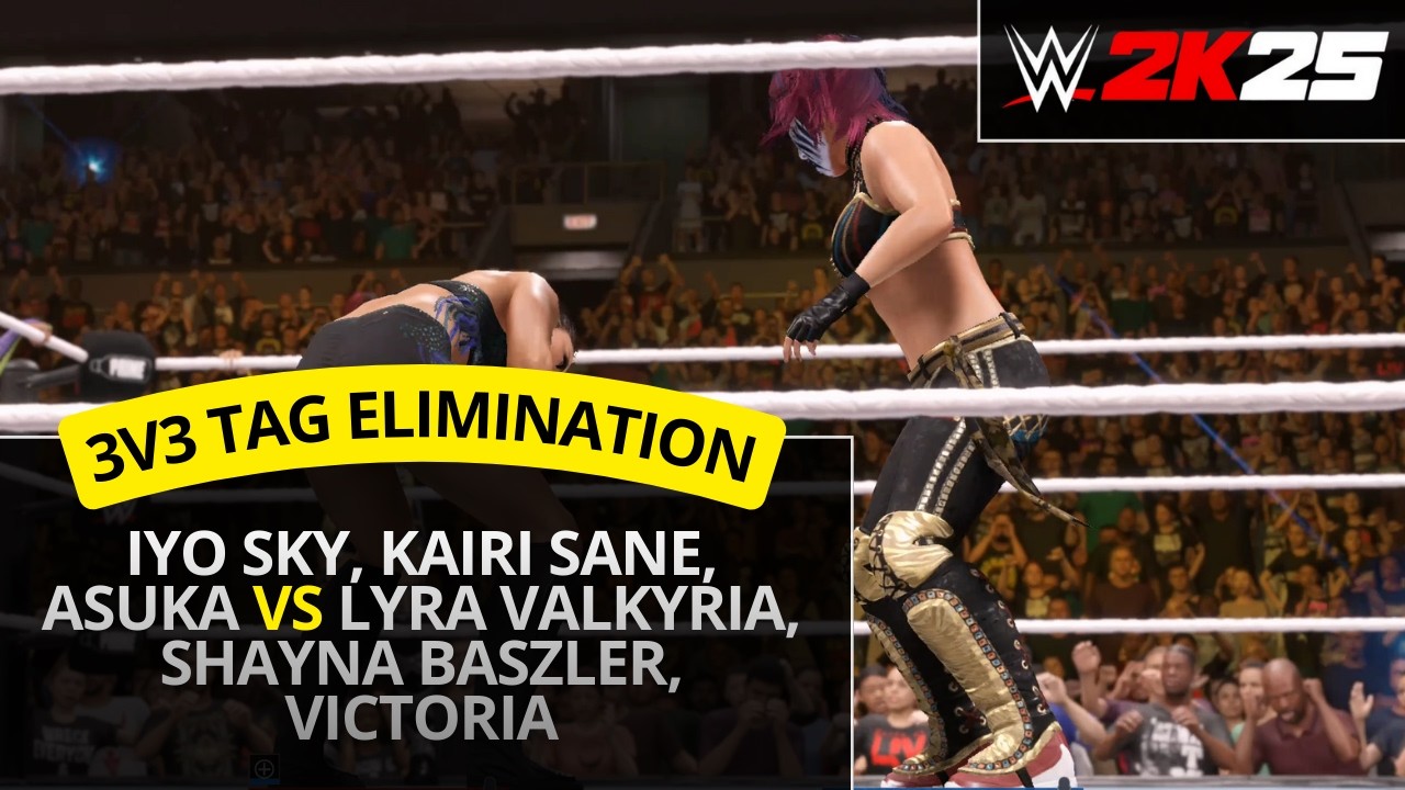 WWE 2K25 – Iyo Sky & Kairi Sane & Asuka vs Lyra Valkyria & Baszler & Victoria (3v3 Tag Elimination)