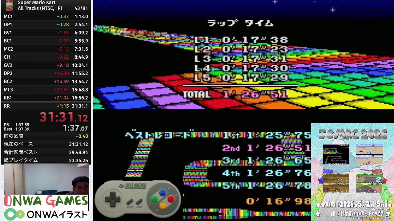 [RTAライブ配信] 初代マリカー・スーパーマリオカートRTA part.434