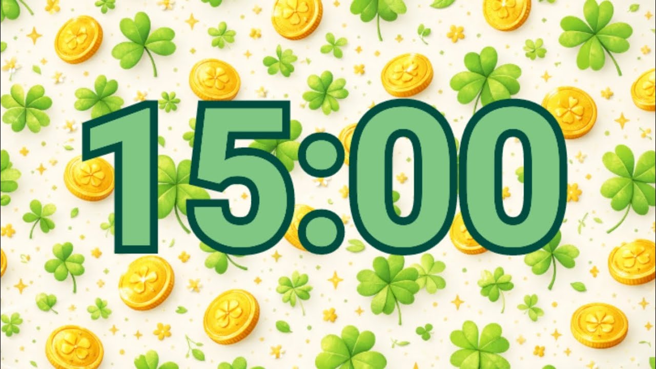 15-Minute Lucky Clover Timer | Bright Classroom Countdown