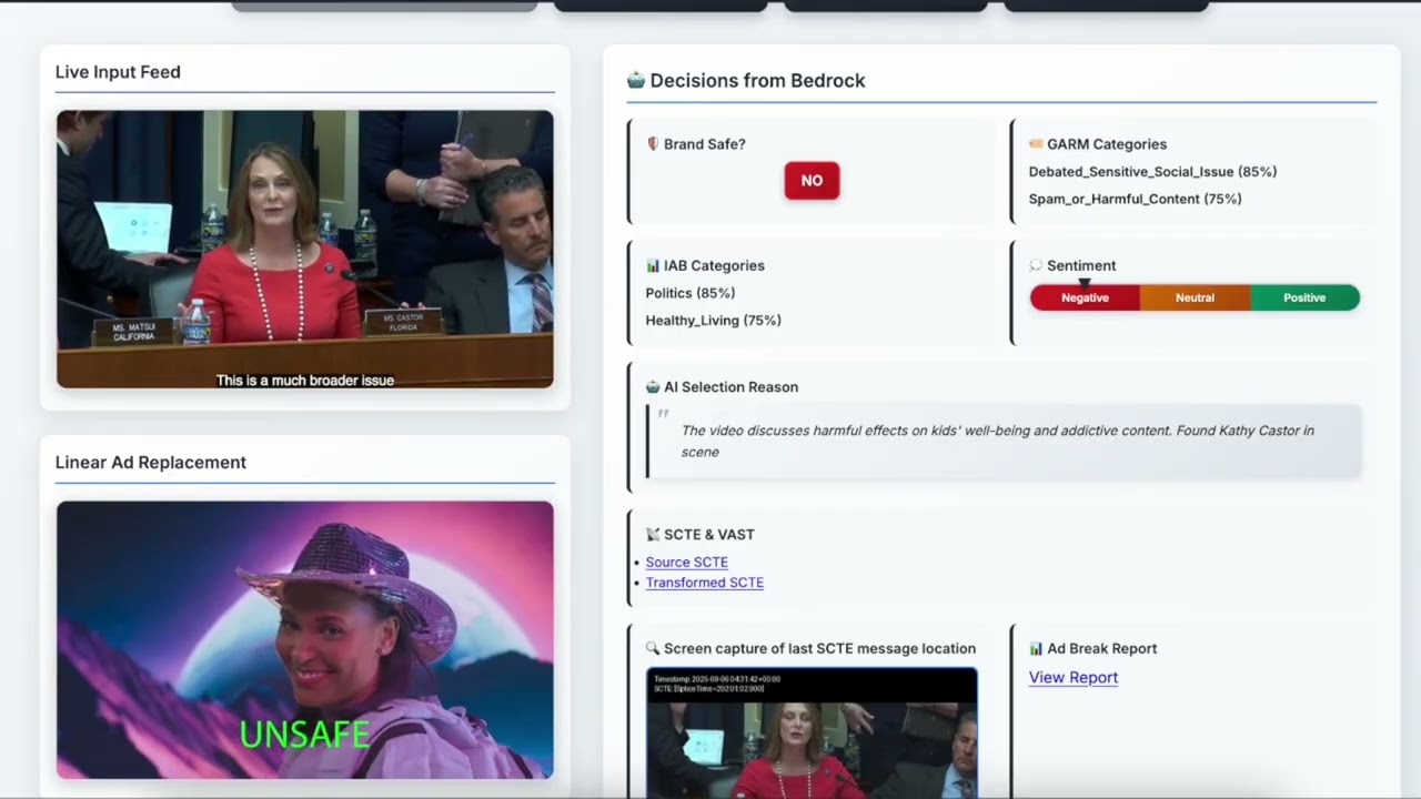 Live news advertising with brand safety