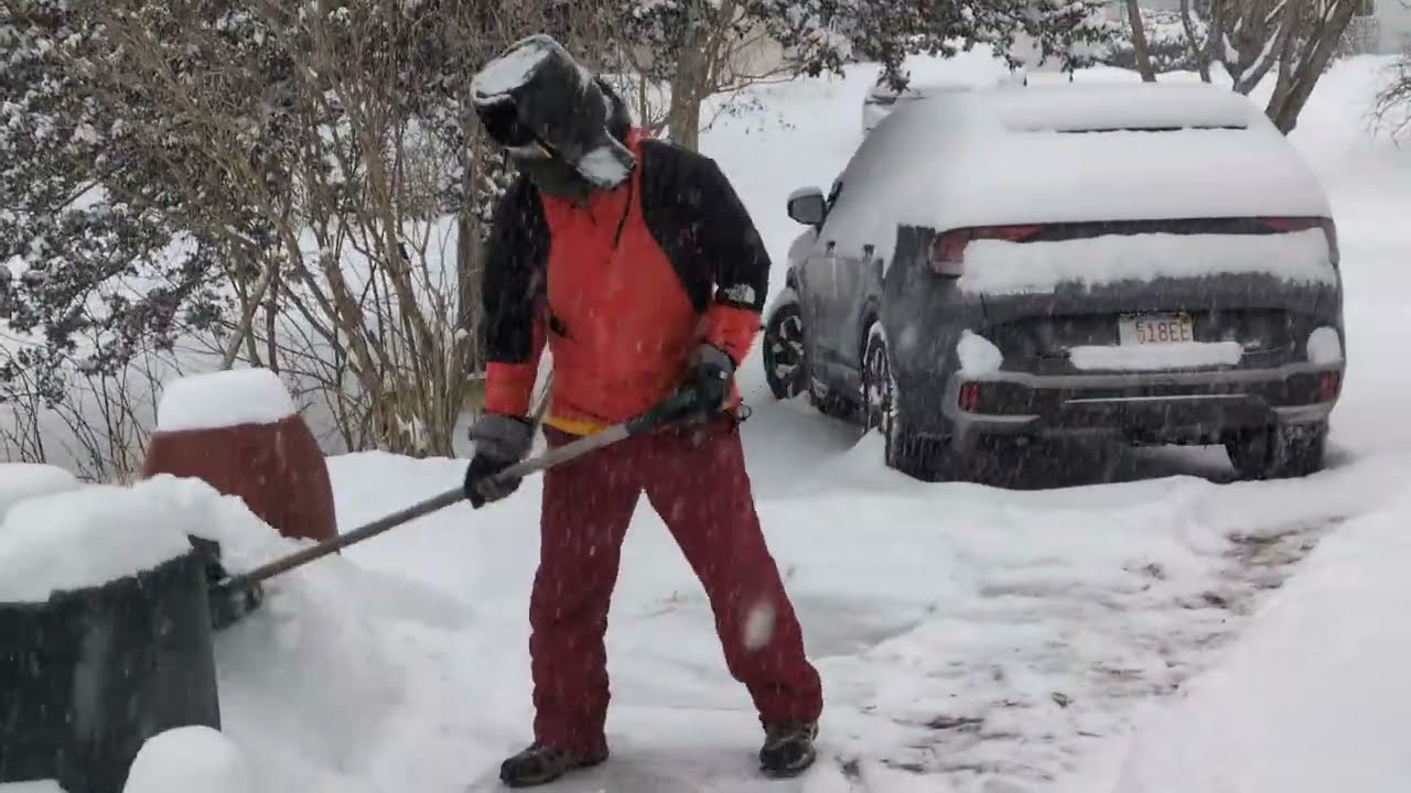 Day one of the snow storm  in Massachusetts 