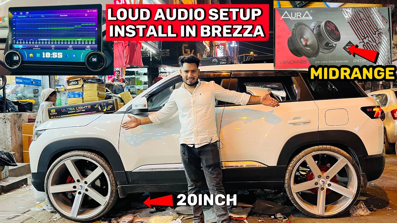 Loud Audio Setup install in  Maruti Brezza 😱🔥Diamond 2k android player, Aura Midrange Speaker