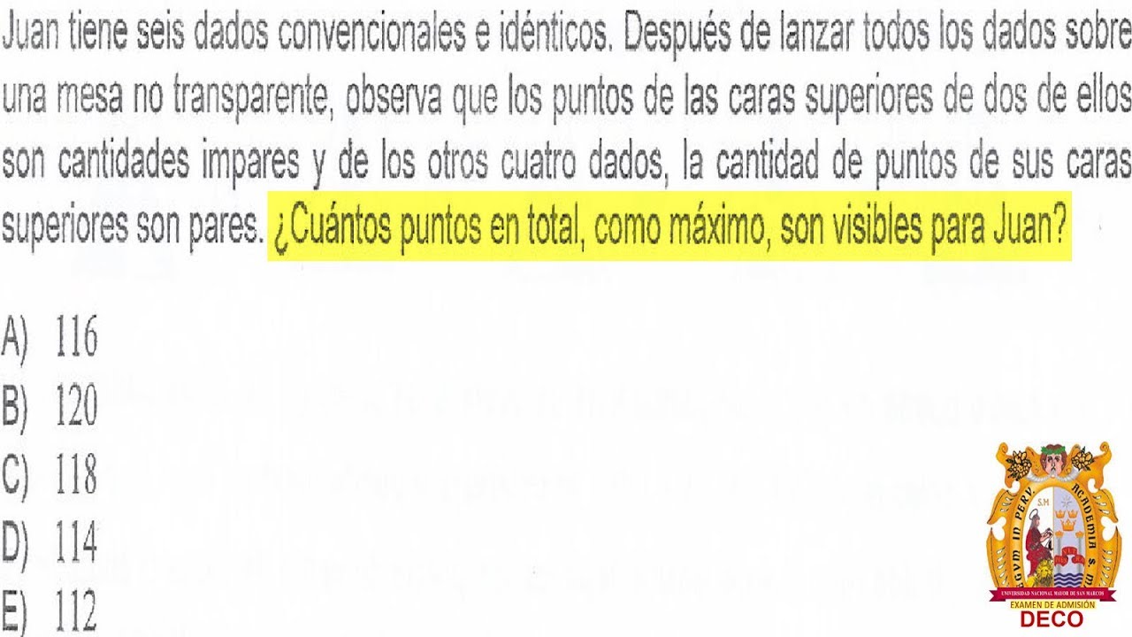 SAN MARCOS 2019 I SOLUCIONARIO EXAMEN ADMISIÓN UNIVERSIDAD DECO SITUACIONES LÓGICAS