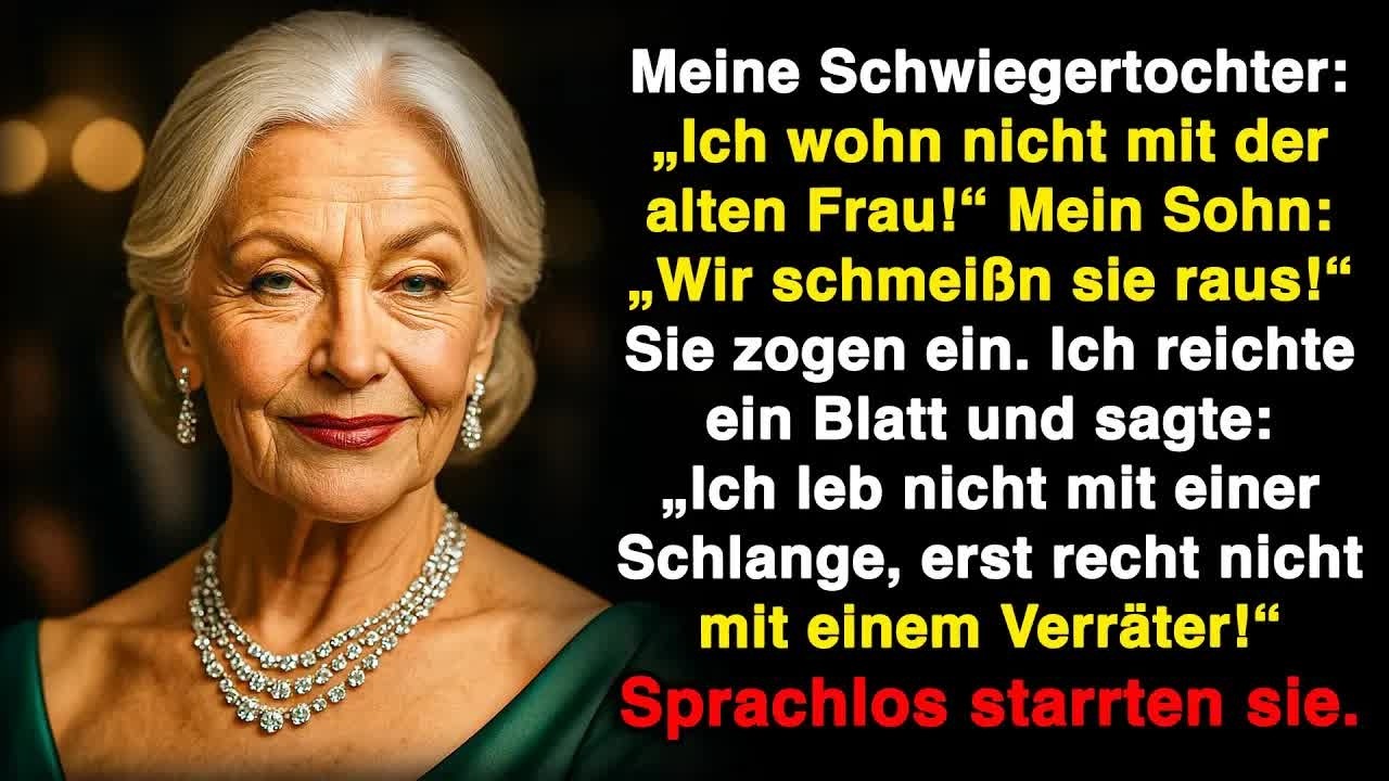 Meine Schwiegertochter sagte： „Ich will nicht mit ’ner alten Frau leben!“ Doch der Betrug flog a