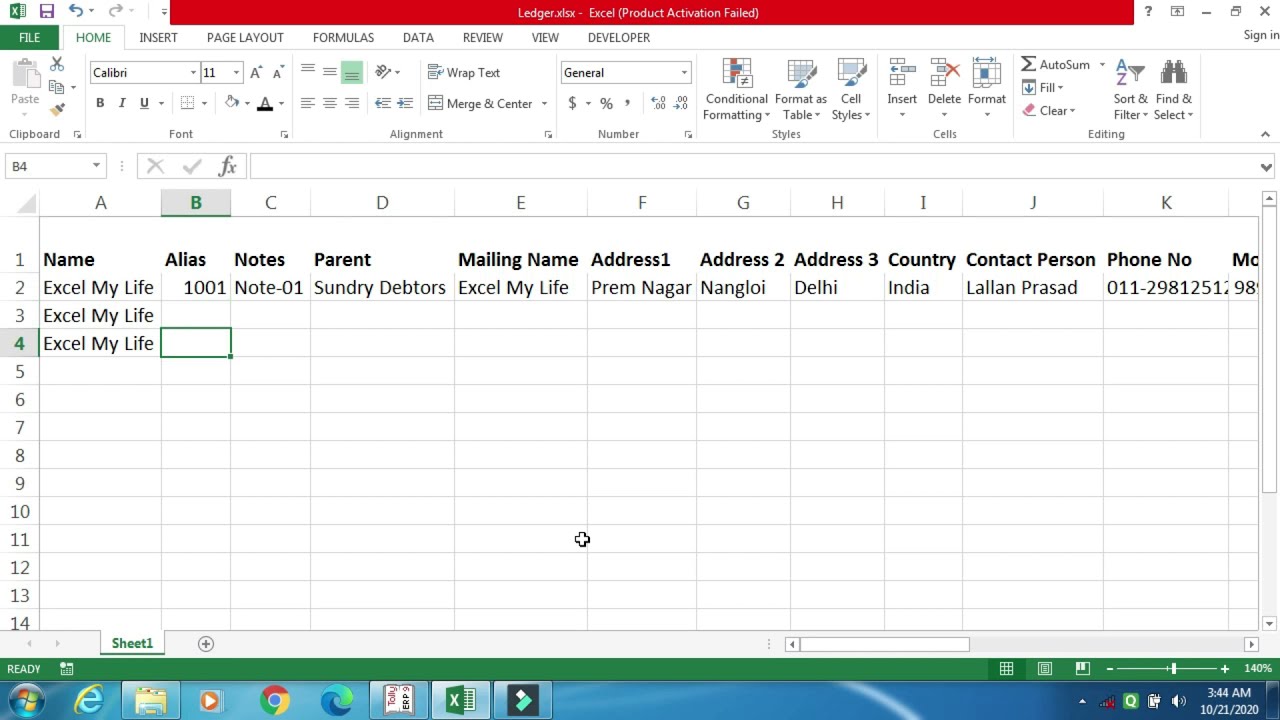 Excel to Tally|Import Ledger Master with full details|Alias|Address|Contact Person|Mobile No|Email|