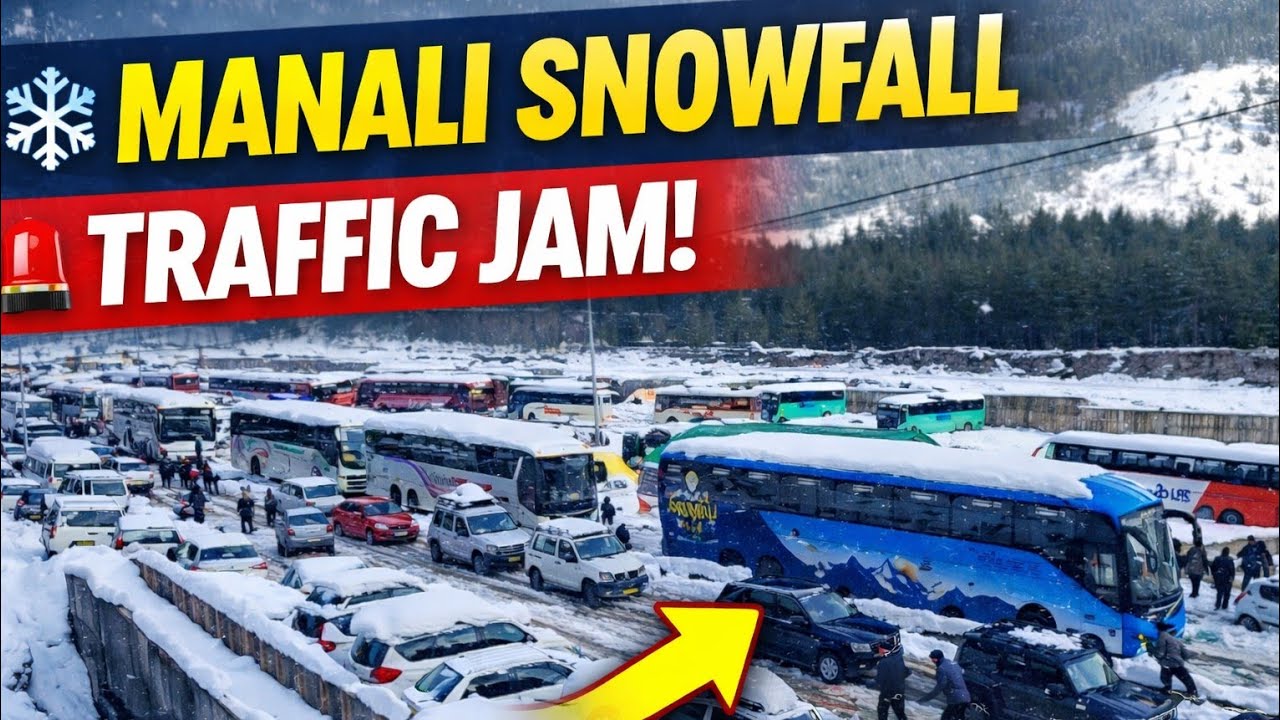 Manali Snowfall 2026 ❄️ Heavy Traffic Jam | Tourist Stuck on Highway | Live Update