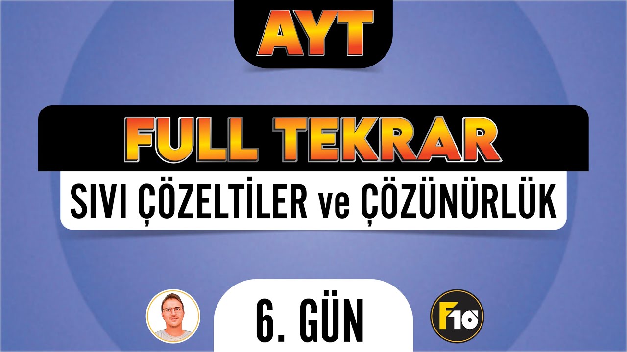 6.GÜN l SIVI ÇÖZELTİLER VE ÇÖZÜNÜRLÜK -1  #kimyaadası ✨