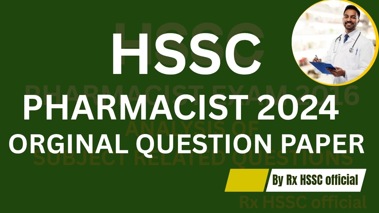HSSC PHARMACIST PREVIOUS YEAR PAPER 2024#pharmcist#hssc#cetexam#pharmacy 