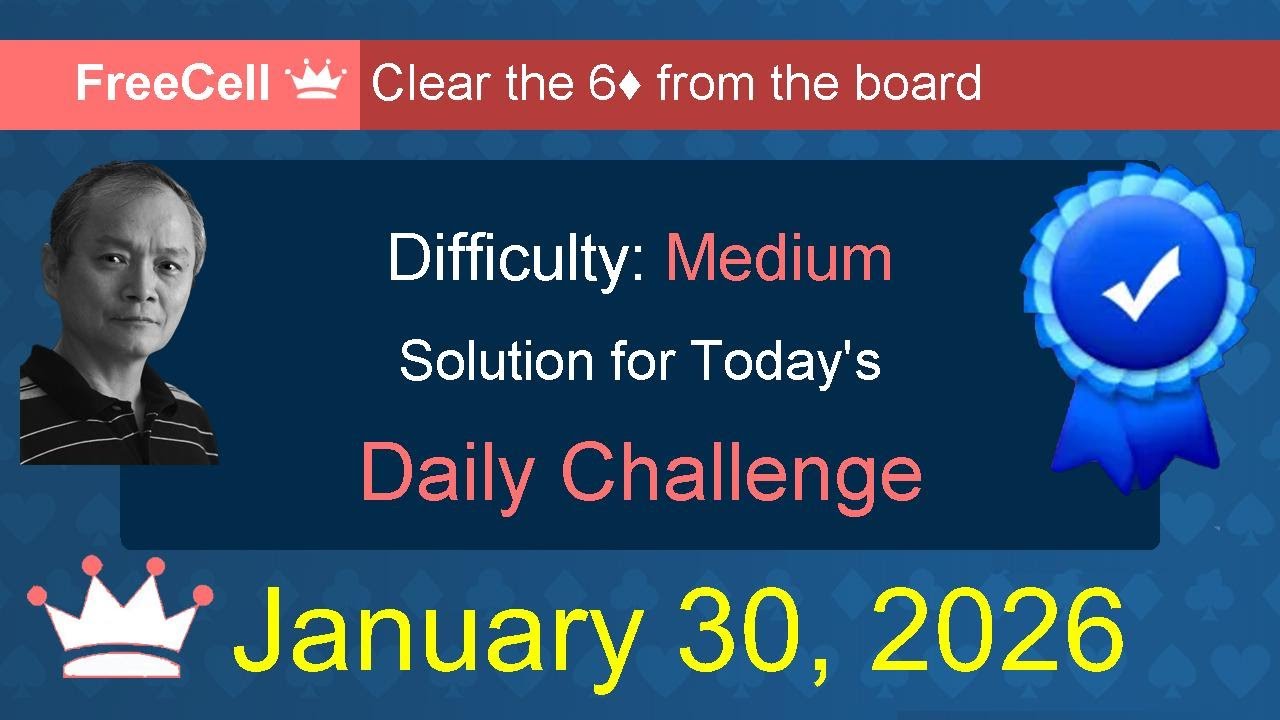 Microsoft Solitaire Collection: FreeCell - Medium - January 30, 2026