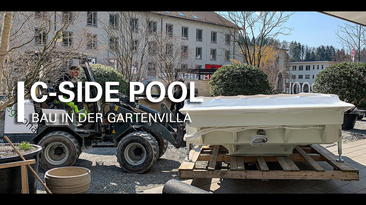 Poolbau: C-Side Pool Lieferung Gartenvilla | egli jona ag