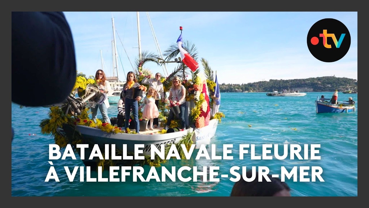 Les images colorées du combat naval fleuri de Villefranche-sur-Mer