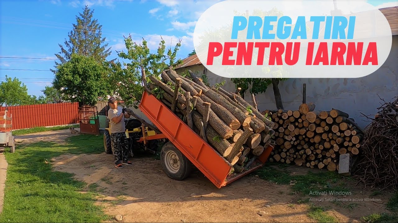 Caram lemne din padure cu tractorul - Incalzire Termosemineu