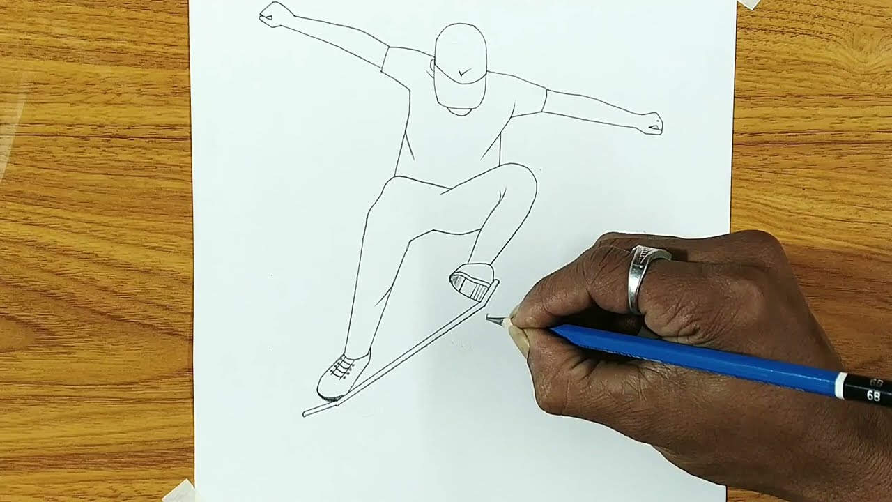 How to draw a skater boy | Drawing of skater boy | Pencil sketch