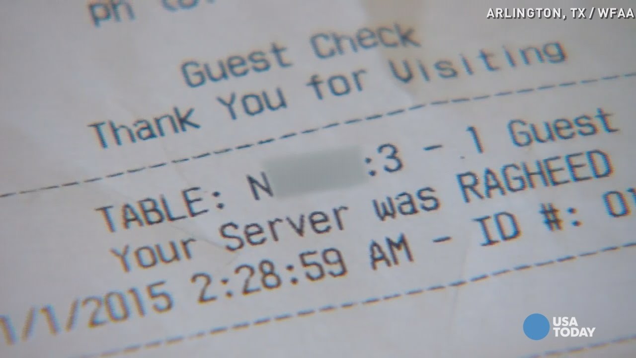 Waiter fired over racist receipts