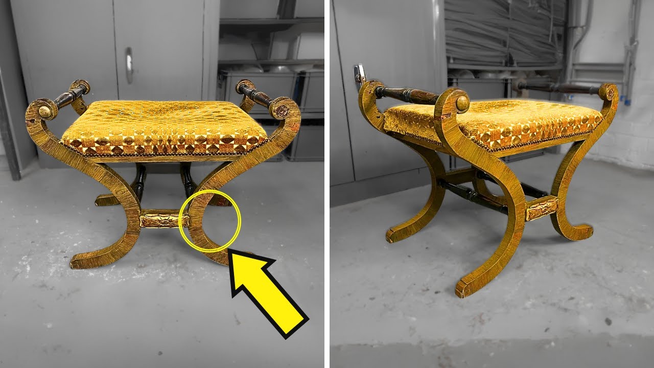 Amazing Restoration of 19th Century Antique Brazilian Rosewood Stool | Arie Furniture Restoration