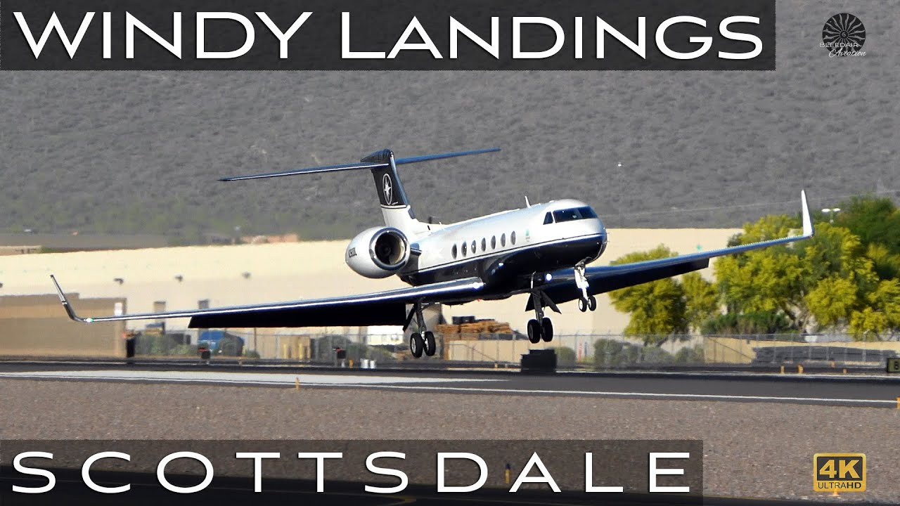 WINDY arrivals at Scottsdale (4K) | Plane Spotting | [KSDL\SCF]
