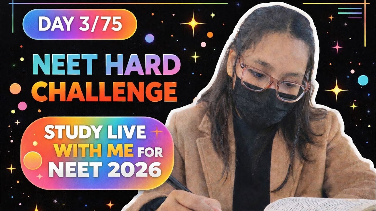 Day 3/10 neet hard challenge 💪🏻📚study live 🔴 with me for neet 2026