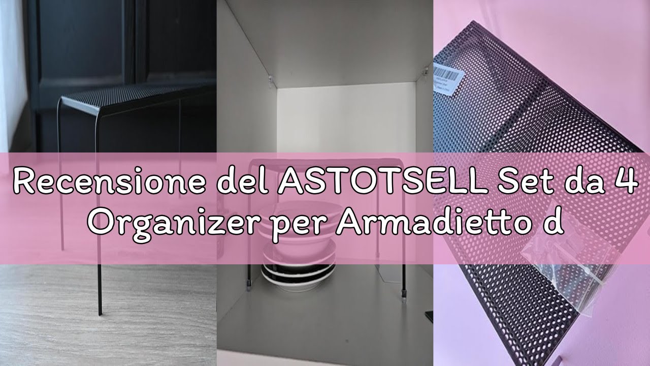 Recensione del ASTOTSELL Set da 4 Organizer per Armadietto da Cucina, Mensole Impilabili in Metallo