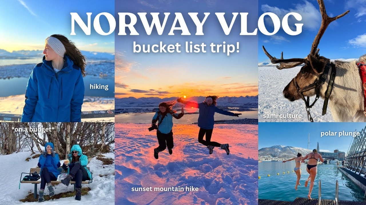 TROMS&Oslash; NORWAY TRAVEL VLOG | sunset mountain hike, polar plunge, reindeer sledding, + souvenir haul