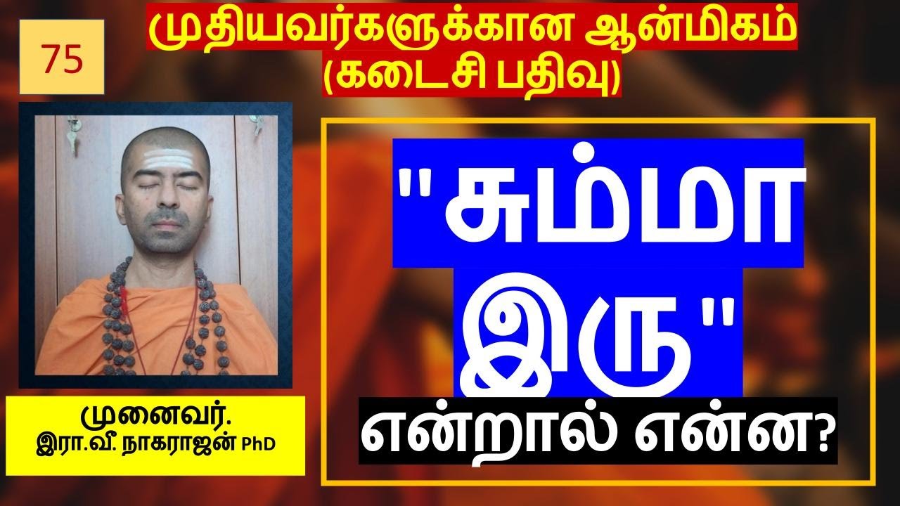 சும்மா இருத்தல் என்றால் என்ன? | கடைசி உரை | OMGod R V Nagarajan