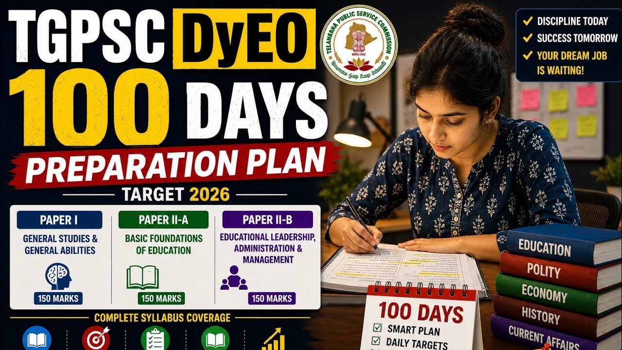 TGPSC DyEO 2026 || 100 Days Study Plan 