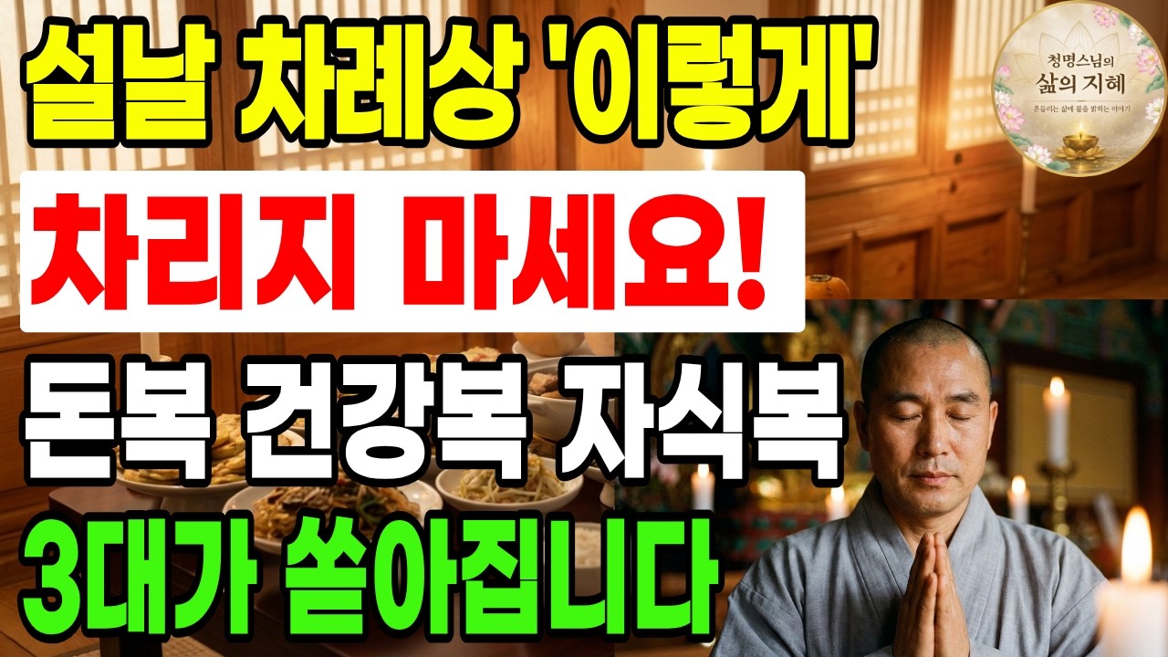 제발 설날 차례상 '이것' 모르고 차리지 마세요! 2026년 병오년 조상님이 진짜 원하는 것은 따로 있습니다 30초만 하면 돈복 건강복 자식복 3대가 쏟아집니다