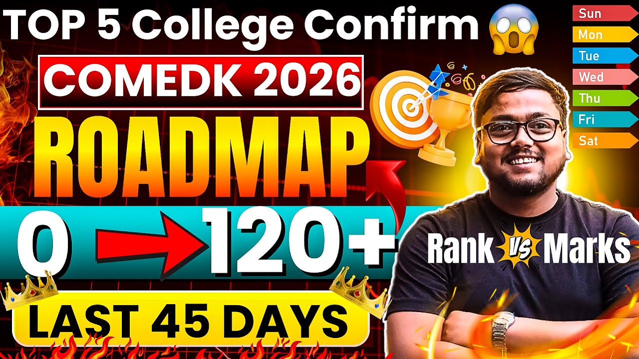 Comedk 2026 Strategy🔥 | COMEDK Marks vs Rank | Comedk Important Chapters😍 | RVCE CSE Preparation