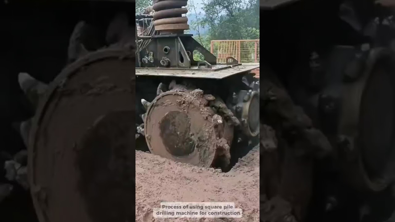 Process of using square pile drilling machine for construction #building #workers