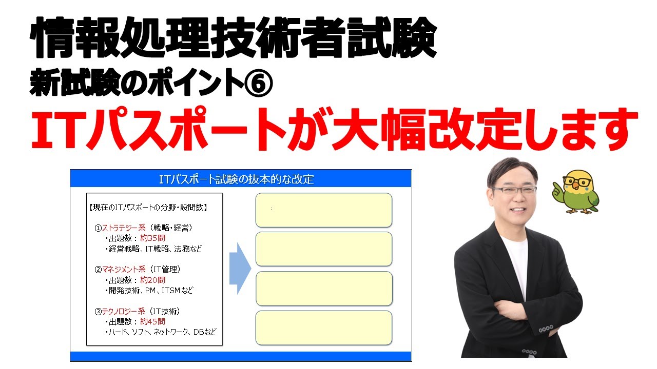 【情報処理技術者試験の再編⑥】ITパスポートが大幅改定します