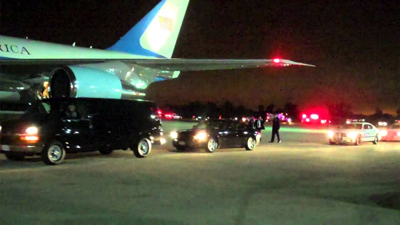 AIR FORCE ONE MOTORCADE TO JFK  IN NYC
