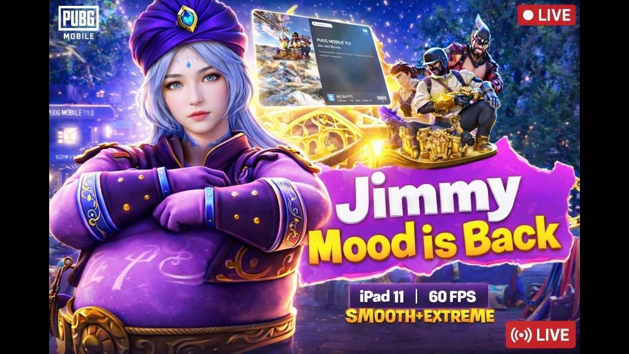Jimmy Mood Is Back 🔥 Full Rush Gameplay | PUBG MOBILE LIVE | iPad 11 60FPS