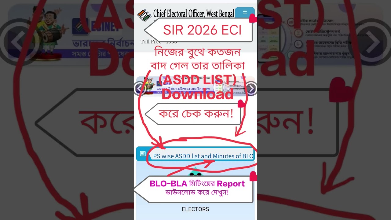 ASDD List Download VS BLO-BLA Meeting Minutes | SIR Draft 2026 | এক্ষুনি দেখুন নাম বাদের তালিকা |