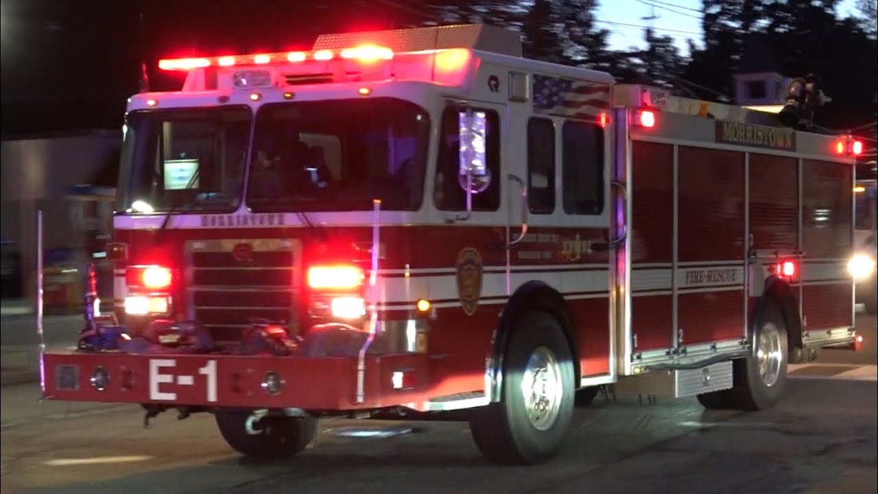 Morristown Fire Department Ladder 1, Engine 4 & Engine 1 Responding 8/27/25