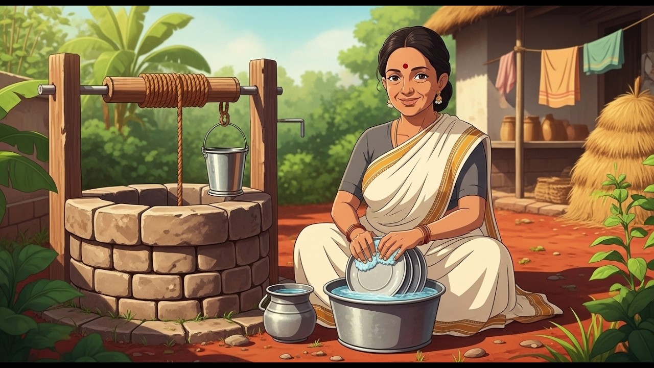 She Woke Before Sunrise… 90s Village Amma Story 🌅❤️Village life | Ghibli style