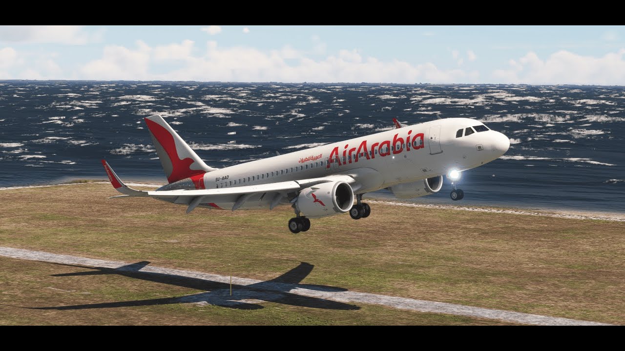 Too Close to the Water! Air Arabia A320neo Flies Dangerously Low -4K